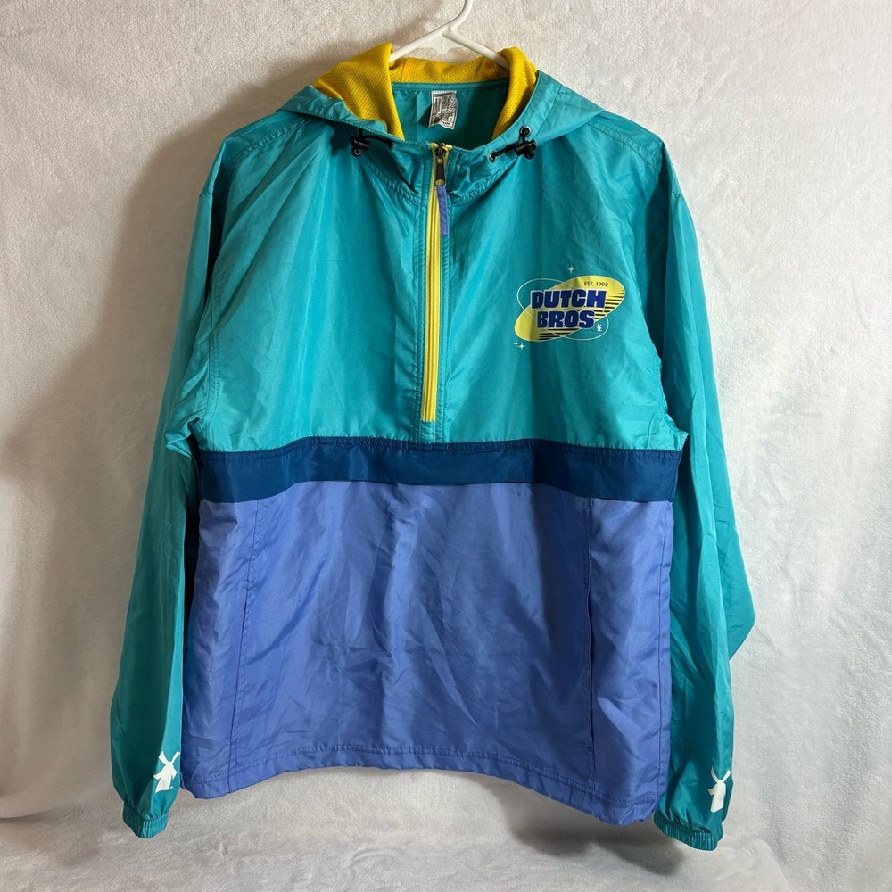 Dutch Bros Jacket Men’s Medium 1/2 Zip Windbreaker Anorak 2024 Official Coffee